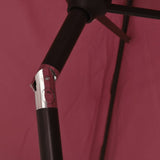 Garden Parasol with LED Lights and Steel Pole 300 cm Bordeaux Red 313756
