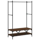 Clothes Rack with Shelves Brown Oak Engineered Wood 834204