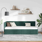 Corner Bed Frame with Headboard Dark green 80 x 200 cm Velvet 42016248