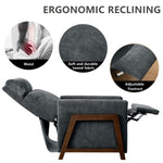 ZNTS Recliner Armchair, Sofa Seat with Adjustable Leg Rest, Snow wool Upholstered Padded Single Reclining 78054493