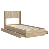 Bed Frame with Storage and Headboard Sonoma Oak 90 x 190 cm 3414421
