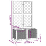 Garden Planter with Trellis White 80x40x136 cm PP 153282