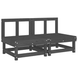 Garden Middle Sofas 2 pcs Grey Solid Wood Pine 825403