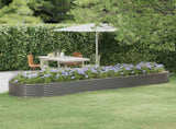 Garden Raised Bed Galvanised Steel 396x100x36 cm Grey 319004