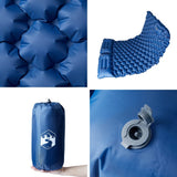 Self Inflating Camping Mattress with Pillows 2-Person Navy Blue 4007103
