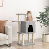 Cat Tree with Sisal Scratching Posts Light Grey 97 cm 172065