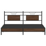 Bed Frame without Mattress Brown Oak 160x200 cm Engineered Wood 4107001
