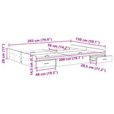 Storage Bed Frame Smoked oak 150 x 200 cm Engineered wood 3335289