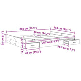Storage Bed Frame Concrete Grey 150 x 200 cm Engineered Wood 3335288