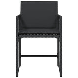 Garden Chairs with Cushions 4 pcs Black Poly Rattan 365035