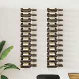 Wall Mounted Wine Rack for 24 Bottles 2 pcs White Iron 340885
