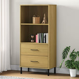 Bookcase with 2 Drawers Brown 60x35x128,5 cm Solid Wood "OSLO 351009