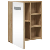 Bathroom Mirror Cabinet with LED Light Oak 45x13x52 cm 357968