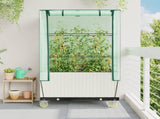 Raised Bed with Cover and Wheels Rattan Look 80x50x182 cm 4015850