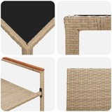 Garden Dining Set 9 pcs Beige Poly Rattan 3365401