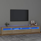 TV Cabinet with LED Lights Sonoma Oak 240x35x40 cm 3152724