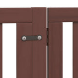 Dog Gate with Door Foldable 4 Panels Brown 320 cm Poplar Wood 352267