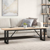 Coffee Table O-Frame 160x40x45.5 cm Solid Wood Pine and Steel 3282734