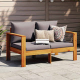 Garden Sofa with Cushions 2-Seater Solid Wood Acacia 367629