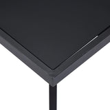 ZNTS Dining Table Black 160x80x75 cm Tempered Glass 281874