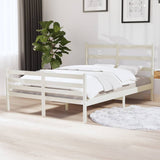 Bed Frame without Mattress White Solid Wood Small Double 3103684