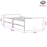 Bed Frame Old Wood 100 x 200 cm Engineered Wood 3446580