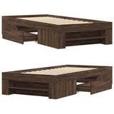 Bed Frame without Mattress Brown Oak 90x200 cm Engineered Wood 3295498