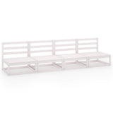Garden 4-Seater Sofa White Solid Pinewood 3075340