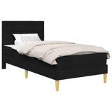Bed Frame with Mattress with Headboard Black 90 x 190 cm Fabric 3415264