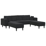 Velvet Sofa with Cushion 3 pcs Black 208 cm Velvet 3335177