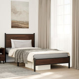Metal Bed Frame without Mattress Brown Oak 100x200 cm 4007917
