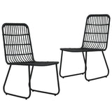Dining Set Black Poly rattan, powder-coated steel, tempered glass 3060249
