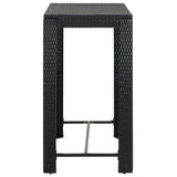 5 Piece Garden Bar Set with Cushions Poly Rattan Black 3095405