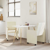 Dining Chairs with Wheels 2 pcs Cream 57 x 66 x 94 cm 42017817