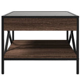 Coffee Table with Infinity LED Brown Oak 50x50x38 cm 847701