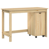Desk Cabinet Set 2 pcs Brown Solid Pine Wood 3438784