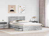 Bed Frame with Drawer Concrete Grey 120 x 200 cm Engineer Wood 3411845