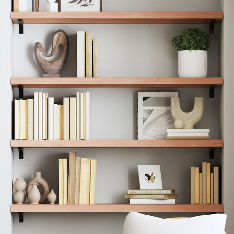 ZNTS Wall Shelf Light Brown 80x30x cm Treated Solid Wood Oak 363663