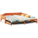 Daybed with Trundle without Mattress Wax Brown 90x200 cm Solid Wood 850907