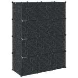 Modular Cabinet 9 Compartments 109x36.5x143 cm Black and White 240497