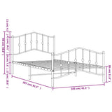 Metal Bed Frame without Mattress with Footboard Black 100x200cm 373802