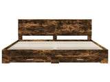Bed Frame with Drawer Smoked Oak 180 x 200 cm Engineered Wood 3411275