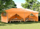 Foldable Party Tent Pop-Up with 4 Sidewalls Orange 4004953