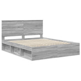 Bed Frame Grey Sonoma 160 x 200 cm Solid Pine Wood 3410988