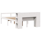 Bookcase Bed without Mattress White 160x200 cm Solid Wood Pine 3321974