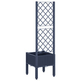 Garden Planter with Trellis Blue Grey 40x40x142 cm PP 367916