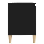 TV Cabinet with Solid Wood Legs Black 103.5x35x50 cm 805960