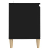 TV Cabinet with Solid Wood Legs Black 103.5x35x50 cm 805960