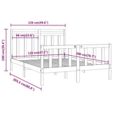Bed Frame without Mattress Solid Wood Pine 120x200 cm 3107023