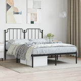 Metal Bed Frame without Mattress with Headboard Black 140x190cm 373887